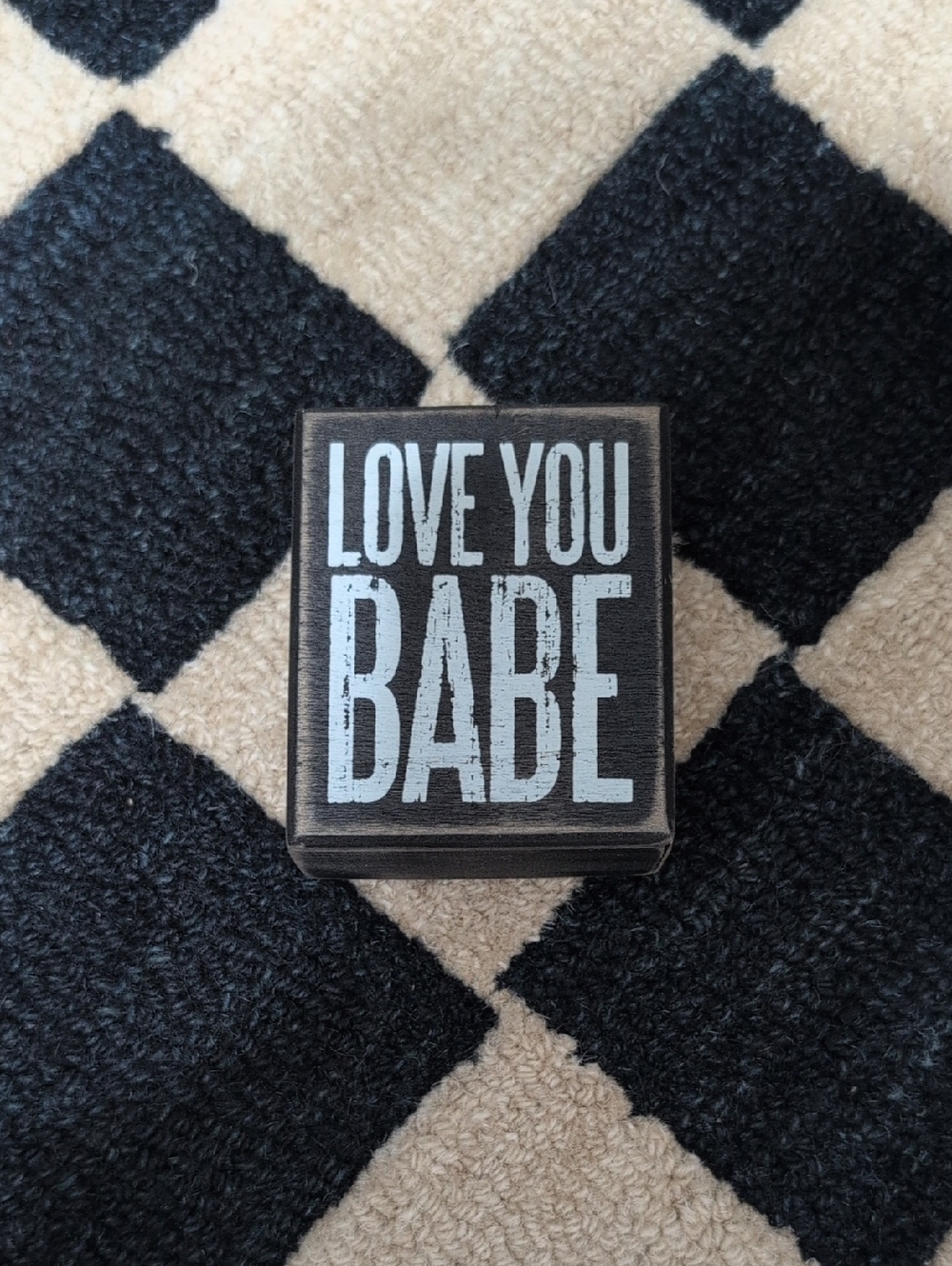 Free gift! Romantic Rustic Home Decor Love You Babe Mini Desk Decor 3x3.5"